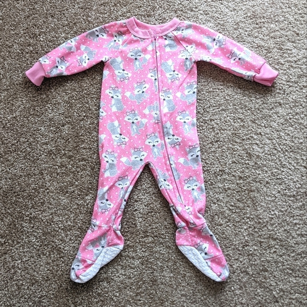 Mon Petit Fox Print Fleece Sleeper Onesie size 0-3 months